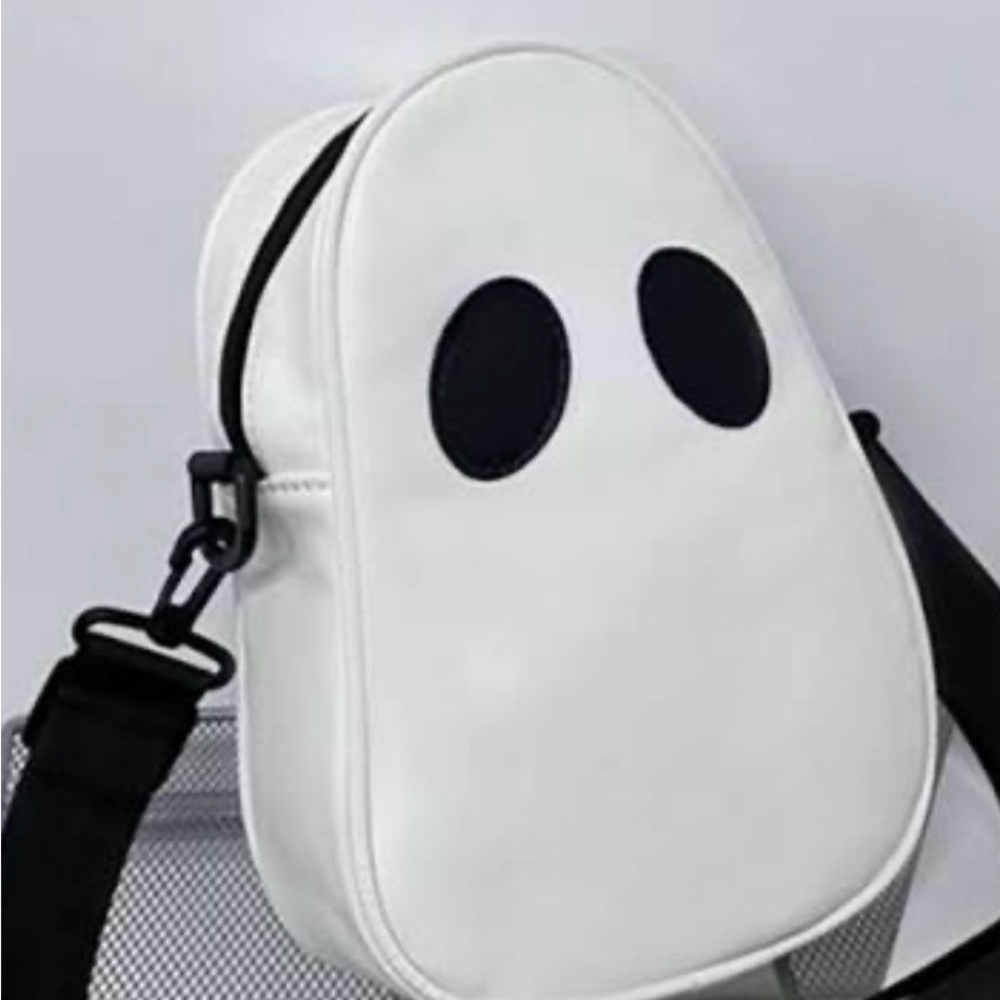 SHEIN White Ghost Crossbody Bag with Black Accents